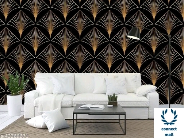 Waterproof nontoxic Wall Decor Easy installation wall paper for Home - Black