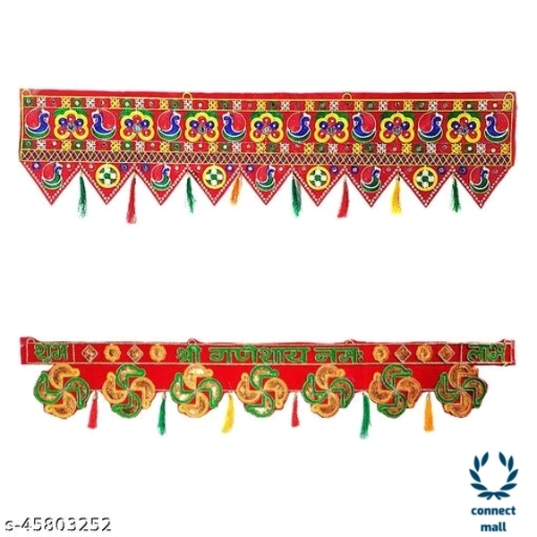 Handicraft WallHanging Long Fabric Toran suitable  For Home Decor  - Pack of 2