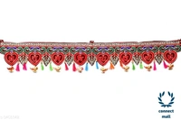 Simple and Attractive Multicolour Toran with Pom Pom - 3feet, Multicolor 