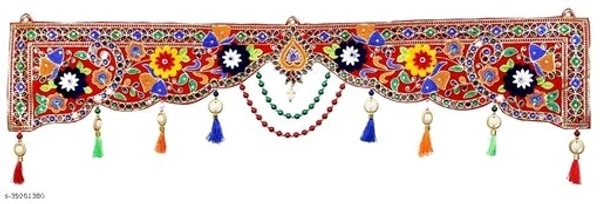 UniqueToran Bandanwal Vandanamalikas for Home Door Latest Diwali Festival Fancy Traditional Toranam Mandir Temple Decoration Item. - Pack of  1