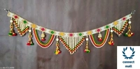 Attractive Design Multicolour with White Beads Home Mandir Toran - Pack of   1, White
