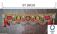 Attractive Design Multicolour with White Beads Home Mandir Toran - Pack of 1