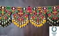 Attractive Design Multicolour with White Beads Home Mandir Toran - pack of 1, Multicolour