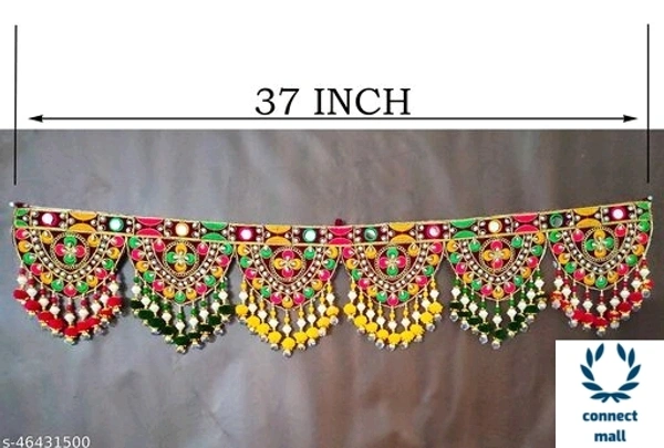 Attractive Design Multicolour with White Beads Home Mandir Toran - pack of 1, Multicolour