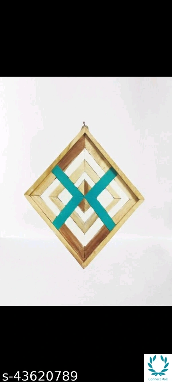 20cm long Wooden Handicraft Diamond Design Wall Painting For Decor Home & Offices 