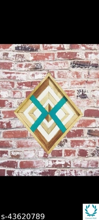 20cm long Wooden Handicraft Diamond Design Wall Painting For Decor Home & Offices 