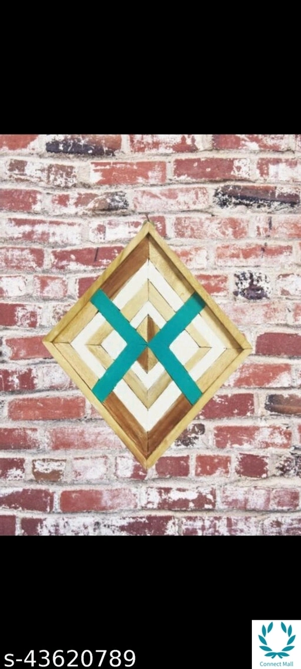 20cm long Wooden Handicraft Diamond Design Wall Painting For Decor Home & Offices 