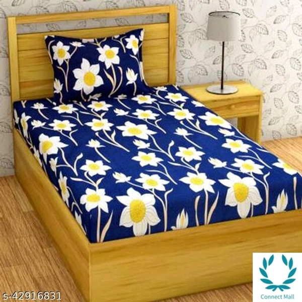 Single Bedsheet With Single Pillow Cover 90 X 60inch - Single