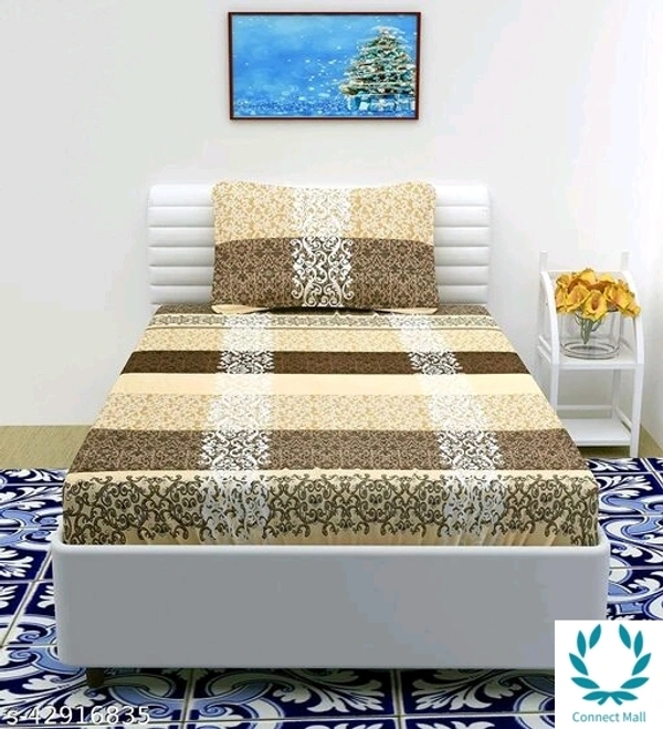 Single Bedsheet With Single Pillow Cover 90 X 60inch - Single