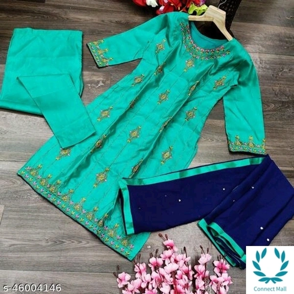 Pakistani Heavy Rubi silk With Embroidery Sequin Work Dress - Semi Stitched