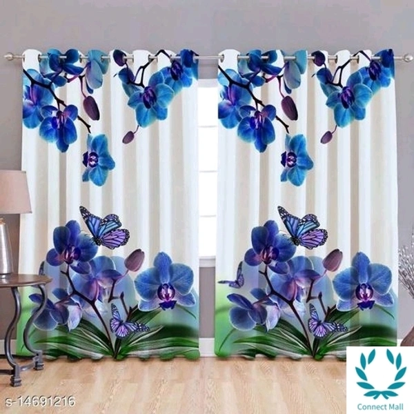 Printed curtains 9 feet pack of 2 pcs 