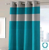 Dhruv Handloom Designer Heavy Embossed Long Door Curtains - Polyester Fabrics & Rust Free Eyelet (Pack of - 2)  - Aqua, 6 Feet