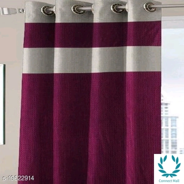 Dhruv Handloom Designer Heavy Embossed Long Door Curtains - Polyester Fabrics & Rust Free Eyelet (Pack of - 2)  - Wine, 9 Feet