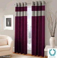 Dhruv Handloom Designer Heavy Embossed Long Door Curtains - Polyester Fabrics & Rust Free Eyelet (Pack of - 2)  - Wine , 6 Feet