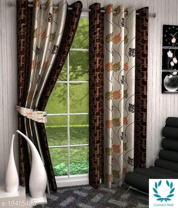 Set of 2 Floral Supremo Window Curtains(4x5 ft)