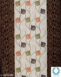 Set of 2 Floral Window Curtains(4x5 ft) In Brown Colour