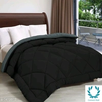 Reversible Light Weight Heavy Quality Double Bed (90*100 inch) Comforter_Rajai_( Black & Grey ) - Black & Gray