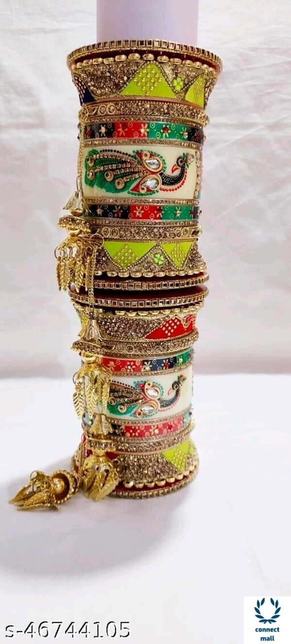 Rajasthani Peacock  Design Long length Fancy Chuda For Ladies  - 2.8, Chuda