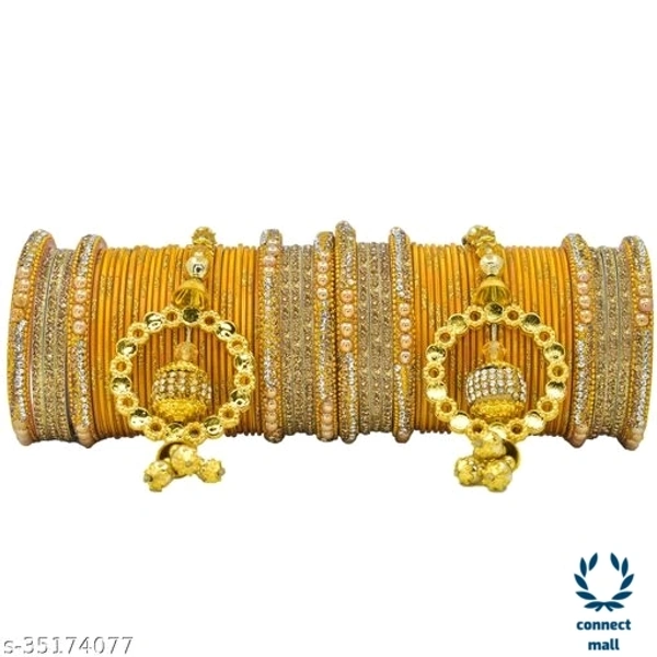 Mayara Creation  Zircon Bridal Bangles set with Pendant cum Chooda made hhighQuality - 2.4, Yellow, Bangles  set