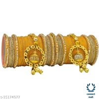 Mayara Creation  Zircon Bridal Bangles set with Pendant cum Chooda made hhighQuality - 2.4 , DarkPink, Bangles set