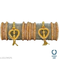 Mayara Creation  Zircon Bridal Bangles set with Pendant cum Chooda made hhighQuality - 2.4, Grey, Bangle Set