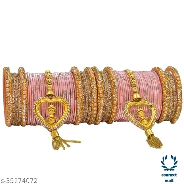 Mayara Creation  Zircon Bridal Bangles set with Pendant cum Chooda made hhighQuality - 2.4, Pink, Bangle set