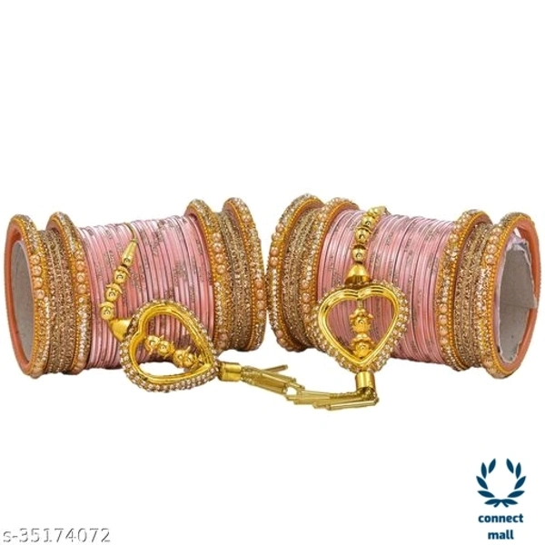 Mayara Creation  Zircon Bridal Bangles set with Pendant cum Chooda made hhighQuality - 2.6, pink, Bangle set
