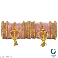 Mayara Creation  Zircon Bridal Bangles set with Pendant cum Chooda made hhighQuality - 2.6, pink, Bangle set