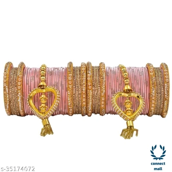 Mayara Creation  Zircon Bridal Bangles set with Pendant cum Chooda made hhighQuality - 2.6, pink, Bangle set