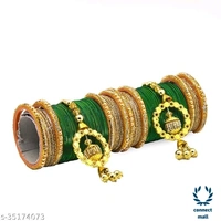 Mayara Creation  Zircon Bridal Bangles set with Pendant cum Chooda made hhighQuality - 2.4, Green, Bangles set 
