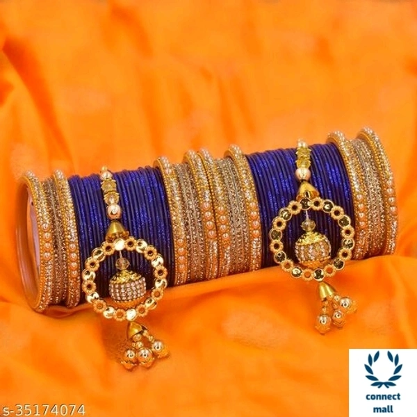 Mayara Creation  Zircon Bridal Bangles set with Pendant cum Chooda made hhighQuality - 2.6, Purple, Bangles set