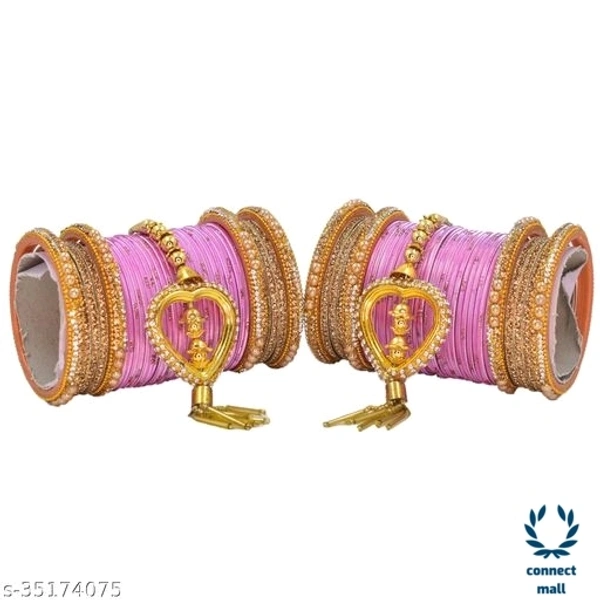 Mayara Creation  Zircon Bridal Bangles set with Pendant cum Chooda made hhighQuality - 2.6, DarkPink, Bangles set