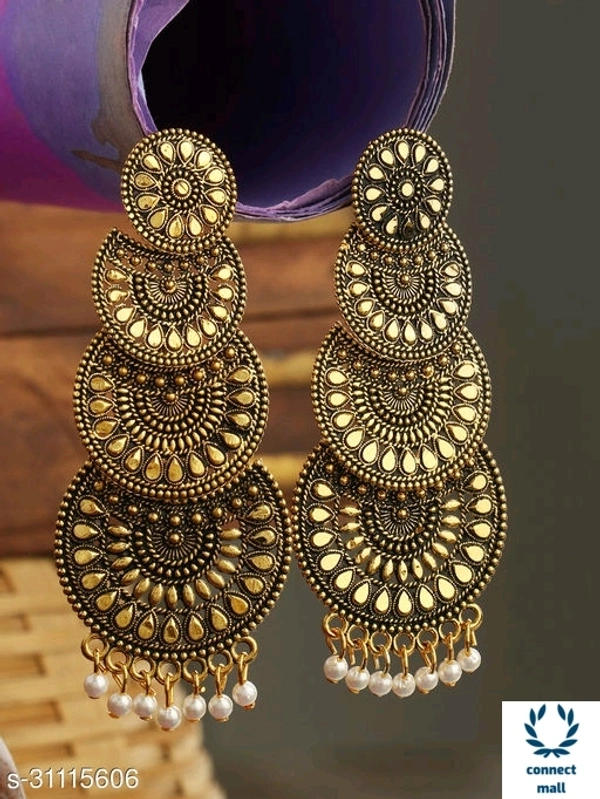 Round Long latest Golden Earrings  for women & Ladies