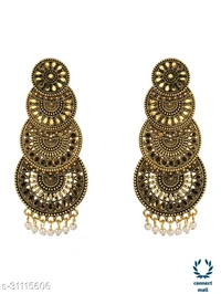 Round Long latest Golden Earrings  for women & Ladies