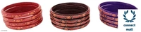 ZULKA Beautiful Glass and Flower Pattern Bangle set for Women/Girls (Multi-Color) Pack of 24 kadaa - 2.4