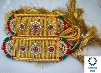 Ethnic Trendy Rajput Marwadi Gold Plated Adjustable Bajubandh with Big Boom
