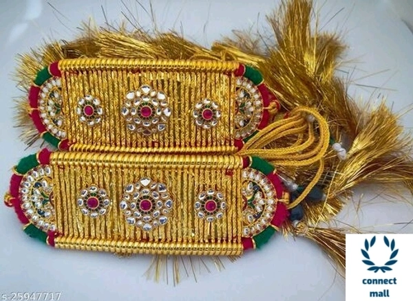 Ethnic Trendy Rajput Marwadi Gold Plated Adjustable Bajubandh with Big Boom