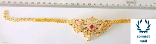 CZ Goldplated Peacock Design Adjustable Bazuband 