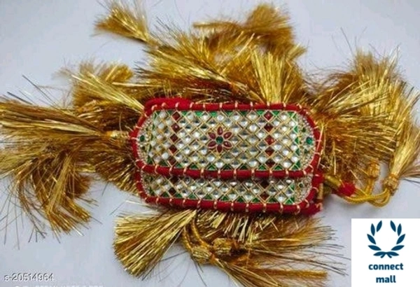 Royal White Pearl BAJUBANDH Set for Womens & Girls  - Red
