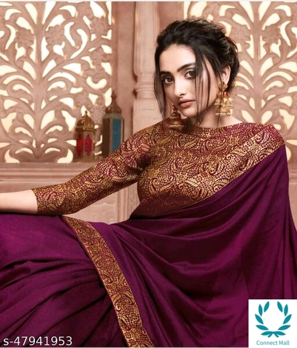 Vichitra Silk Saree With Jacquard  - Wine