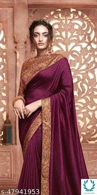 Vichitra Silk Saree With Jacquard  - Wine