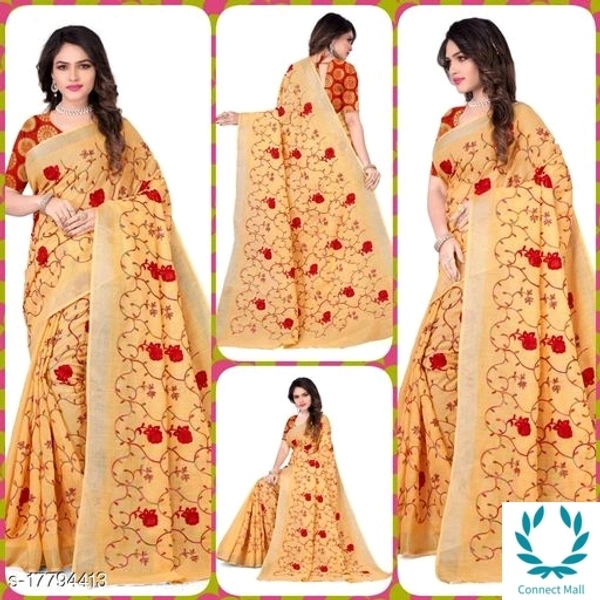Cotton Linen Fabulous Chikankari Sarees - Light Green