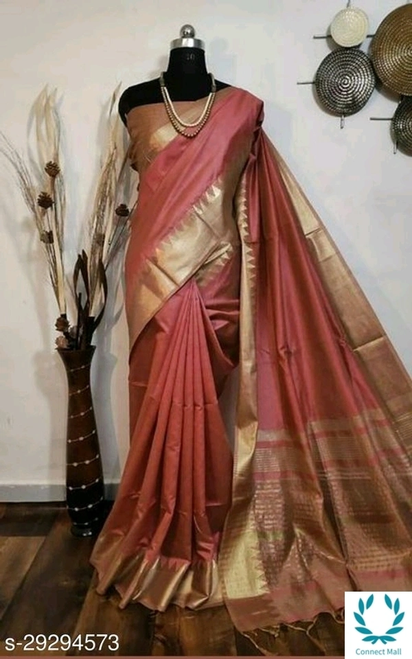 Cotton Zari Woven Sarees - Chocolate Color 