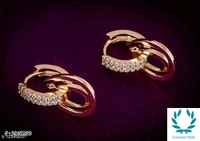 Rose Gold Plated Shimmering Chic Earrings - Rectangle Shape