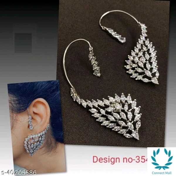 AD Stud Ear Chain Long Earring