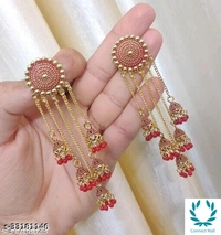 Twinkling Beautiful Earrings - Golden with Black Pearl