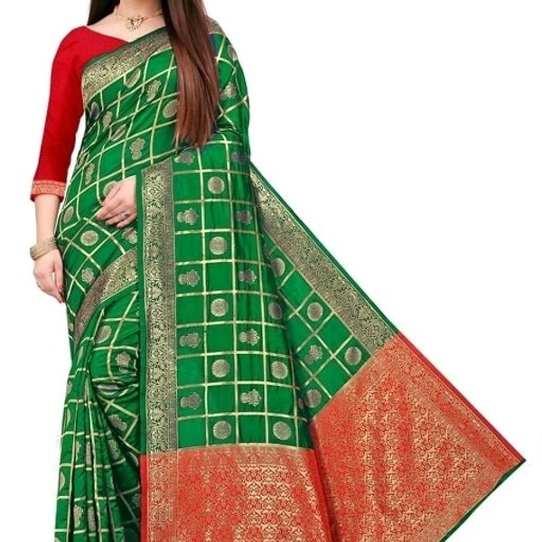 Aagam Pretty Jacquard Sarees  - Green