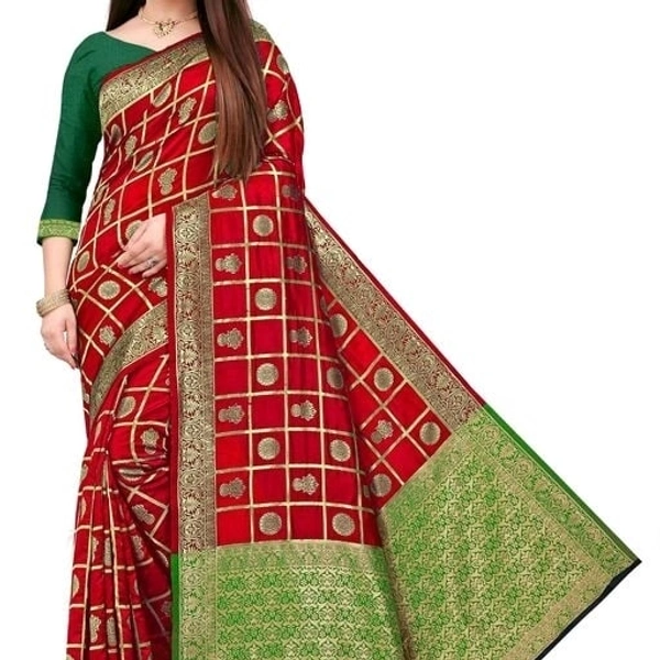 Aagam Pretty Jacquard Sarees  - Red Maroon