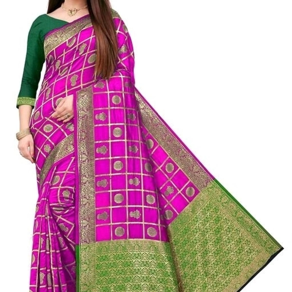 Aagam Pretty Jacquard Sarees  - Pink