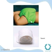 Baby Diaper - Pack of 2 Reusable Diapers - Free Size, Green& Blue